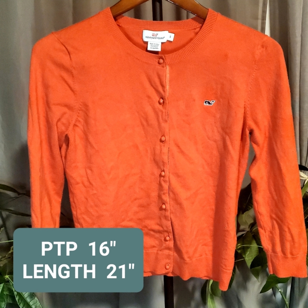 Vineyard Vines 3/4 Sleeve Button Front Cardigan - Picture 4 of 13